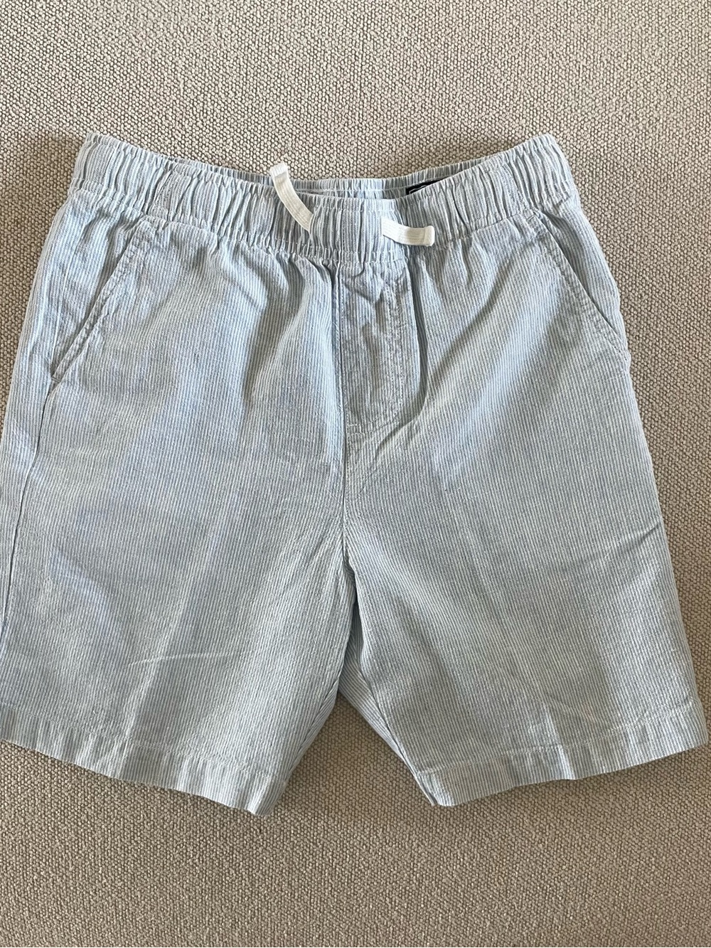 Boy's Vineyard Vines Light Blue Seersucker Drawstring Shorts